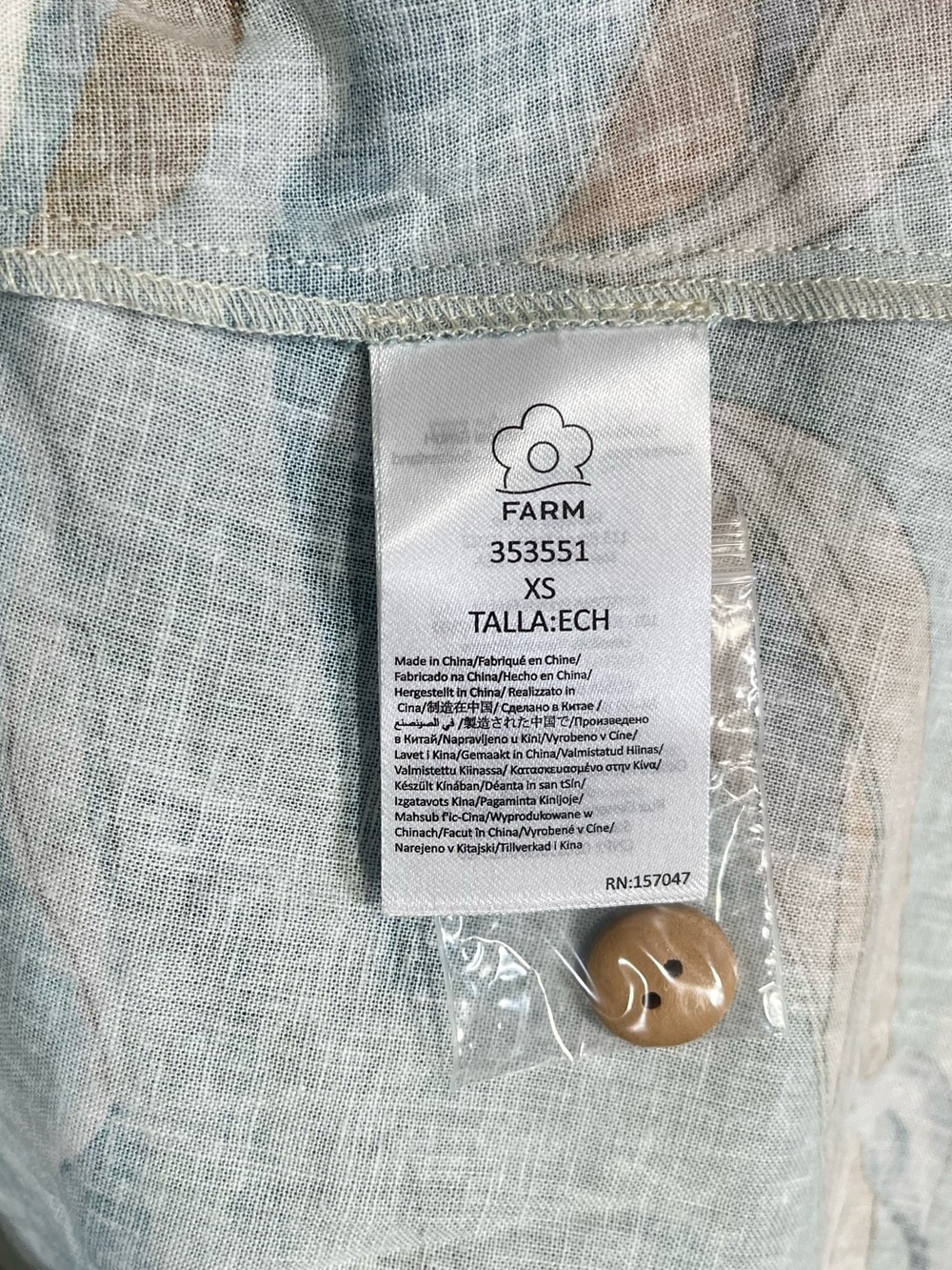 NWT Farm Rio Off-White Royal Sea Collared Lenzing™ Ecovero™ Euroflax™ Midi Dress - Picture 12 of 12
